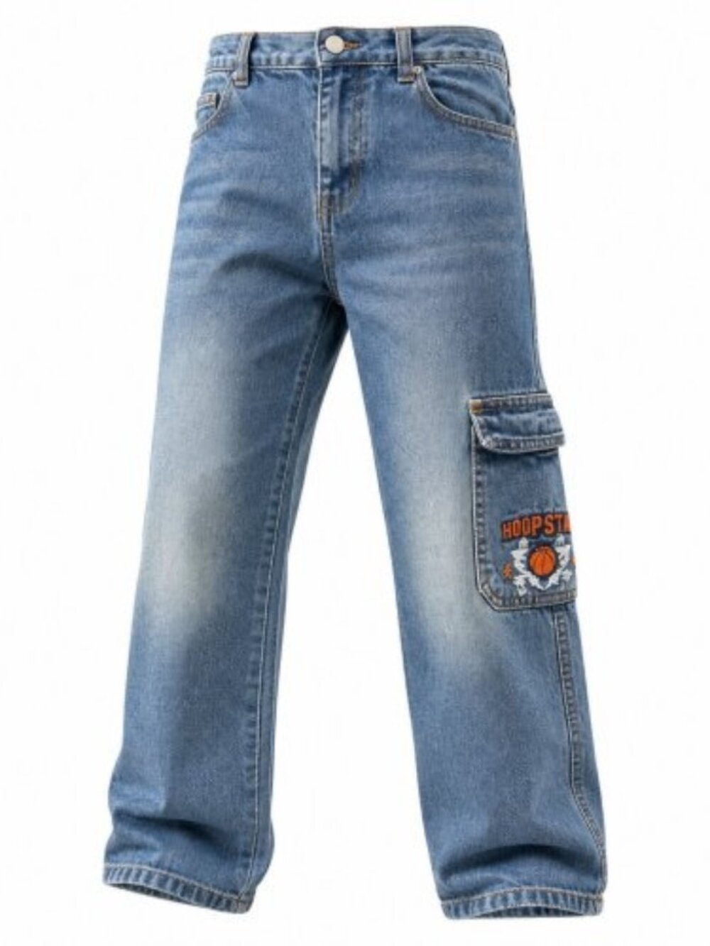 HOOPSTAR Classic Denim Cargo Jeans Boys Size 4T